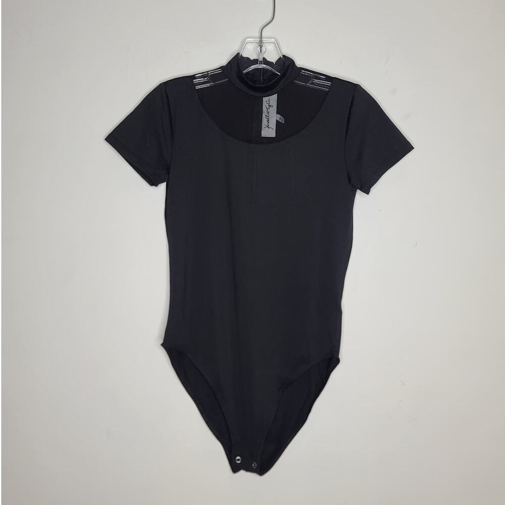 Kendall & Kylie black short sleeve bodysuit with mesh details - small